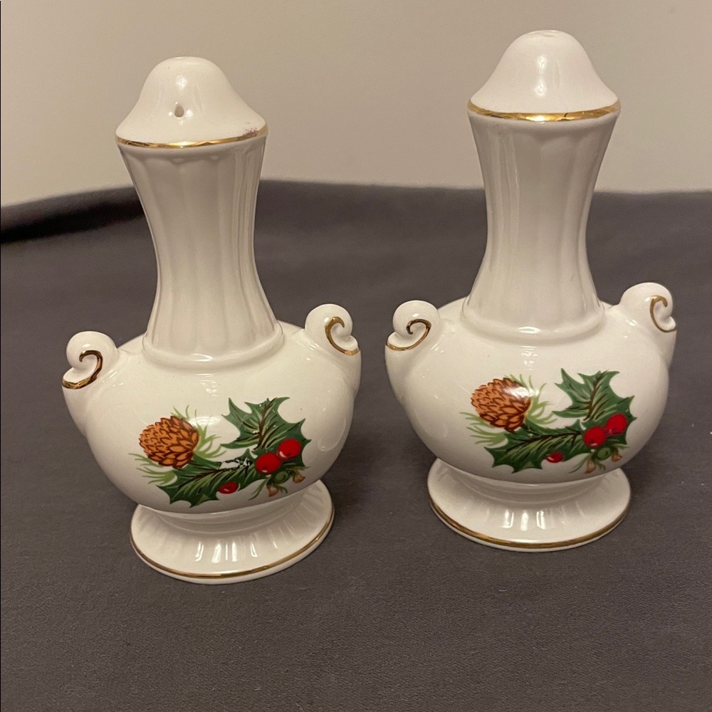 Rosina Queens Holly Bone China Salt and Pepper Shakers (Discontinued Shape)
